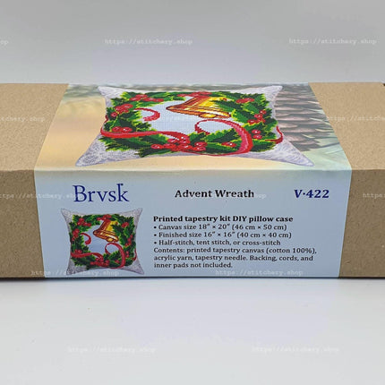 Needlepoint Pillow Kit "Advent Wreath"