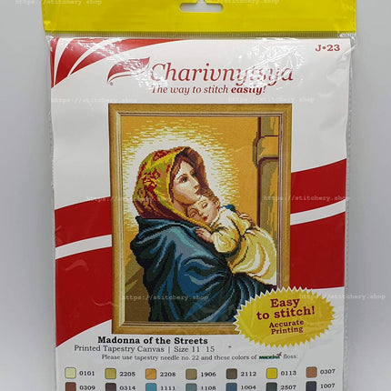 DIY Cross Stitch Kit with Printed canvas "Wandering Madonna"