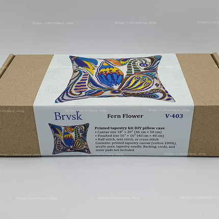 Needlepoint Pillow Kit "Fern flower"