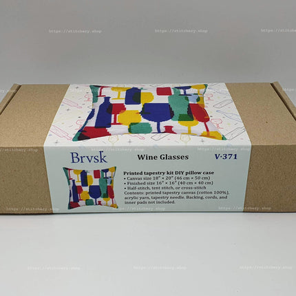 Needlepoint Pillow Kit "Wine Glasses"