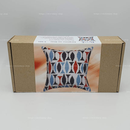 Needlepoint Pillow Kit "Turquoise on White"