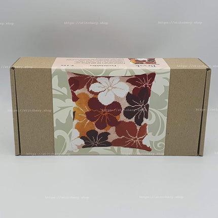 Needlepoint Pillow Kit "Periwinkles (Catharanthus)"