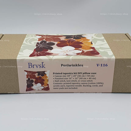 Needlepoint Pillow Kit "Periwinkles (Catharanthus)"