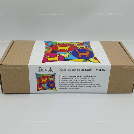 Needlepoint Pillow Kit "Kaleidoscope of Cats"