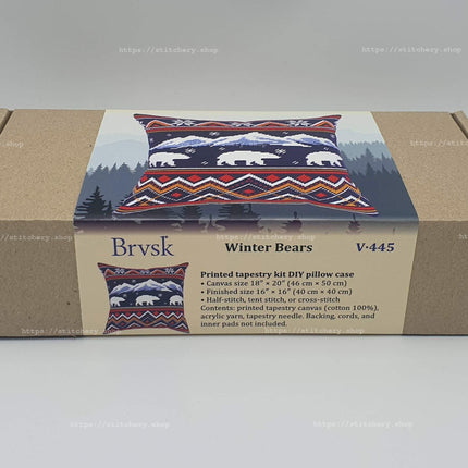 Needlepoint Pillow Kit "Winter Bears"