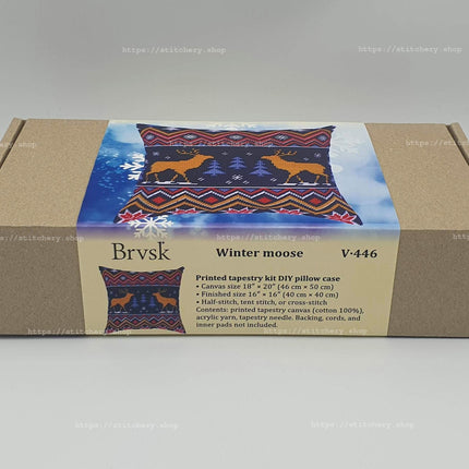 Needlepoint Pillow Kit "Winter moose"