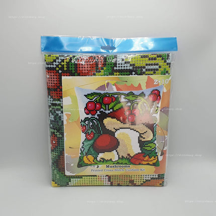 Cross Stitch Pillow Kit "Mushrooms"