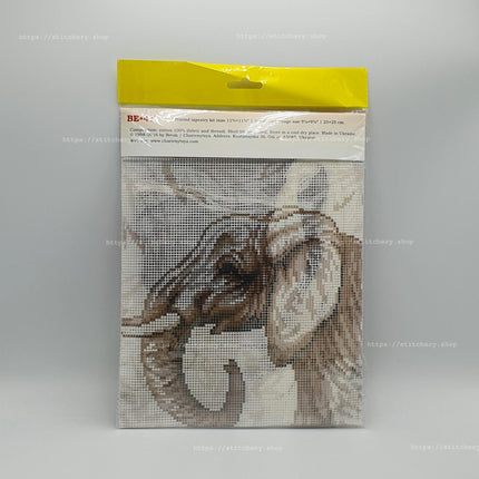 DIY Cross Stitch Kit "Elephant" with Printed Tapestry Canvas