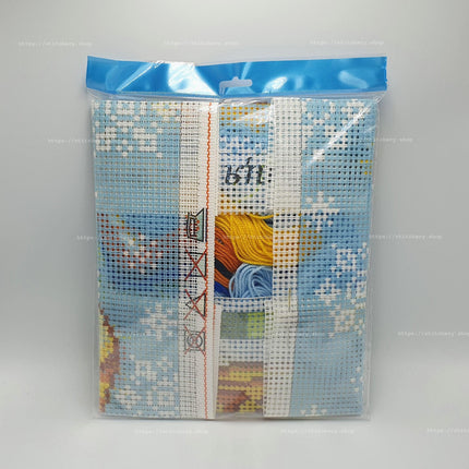 Cross Stitch Pillow Kit "Kitten in the Winter"