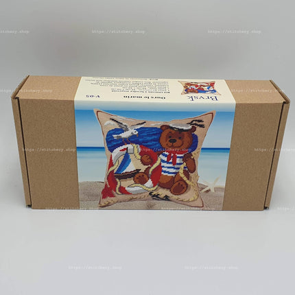 Needlepoint Pillow Kit "Bear the Sailor"