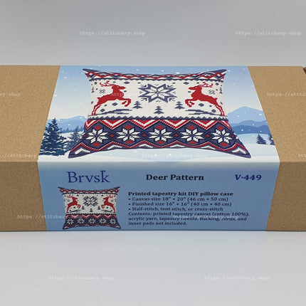 Needlepoint Pillow Kit "Deer Pattern"