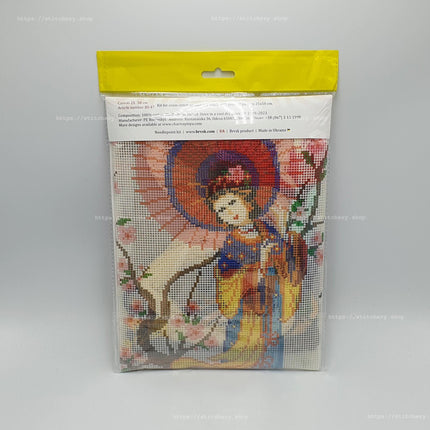DIY Cross Stitch Kit "Spring and flowers" with Printed Tapestry Canvas