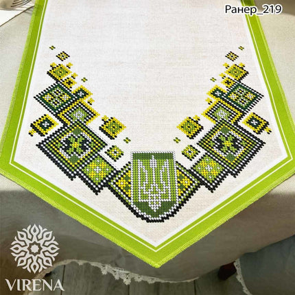 DIY Table Runner kit "Ukrainian ornament", Bead Embroidery Kit, Handmade table runner