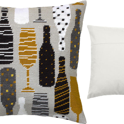 Needlepoint Pillow Kit "Bottles"