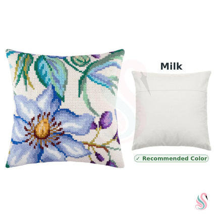 Cross Stitch Pillow Kit "Clematis"