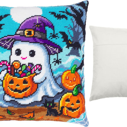 Needlepoint Pillow Kit "Ghost and treats"