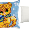 Cross Stitch Pillow Kit "Kitten in the Winter"