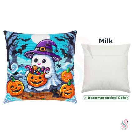 Needlepoint Pillow Kit "Ghost and treats"