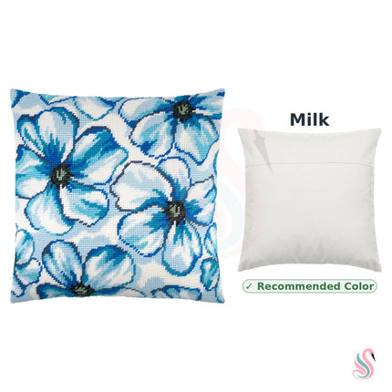 Needlepoint Pillow Kit "Blue Flowers"