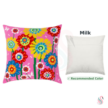 Needlepoint Pillow Kit "Multicolored daisies"