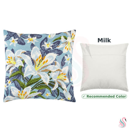 Needlepoint Pillow Kit "White Lilies"