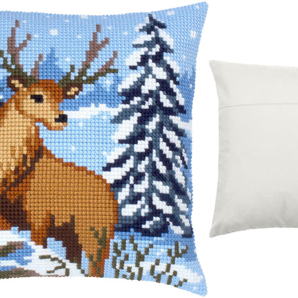 Cross Stitch Pillow Kit "Winter deer"