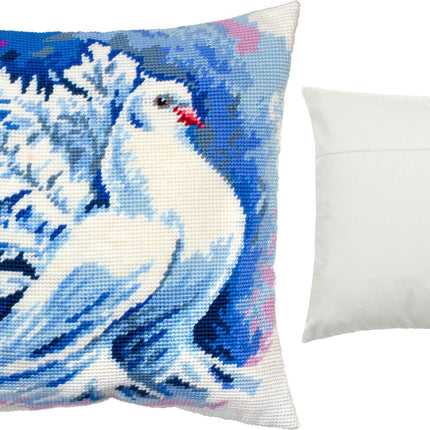 Needlepoint Pillow Kit "White Pigeon"