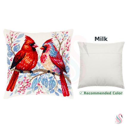 Needlepoint Pillow Kit "Cardinal Pair"