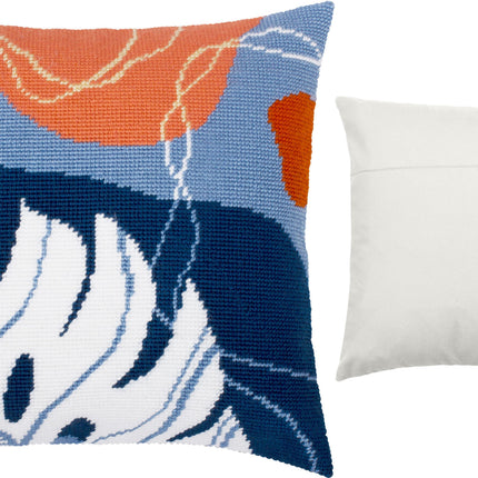 Needlepoint Pillow Kit "Abstract pastel tropics"