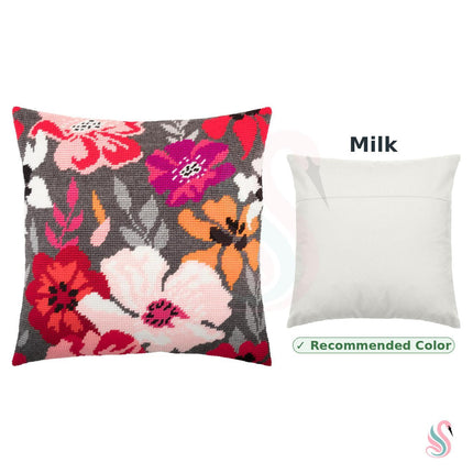 Needlepoint Pillow Kit "Red Flowers"