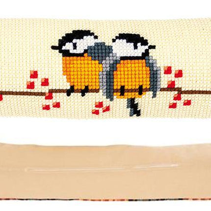 DIY Cross Stitch Cushion Kit "Tomtits", Draft stopper kit