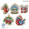 Christmas Bead Embroidery Kit Christmas toys Set 5 pcs Christmas tree toys