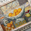 DIY Cross stitch kit with a printed canvas "Oranges matured in warm sun rays"