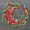 DIY Beaded Door Wreath Kit "Bullfinches" Embroidery on wood, Home decoration