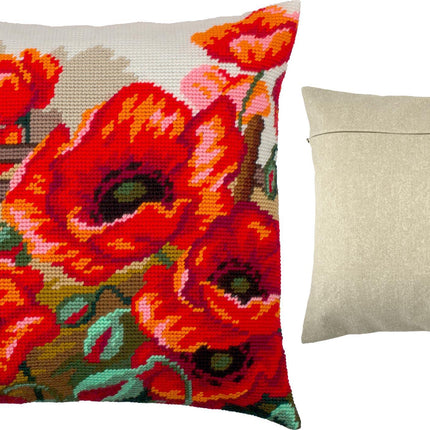 Needlepoint Pillow Kit "Poppies"