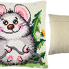 Cross Stitch Pillow Kit "Funny Mouse"