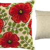 Needlepoint Pillow Kit "Red Flowers"