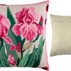Needlepoint Pillow Kit "Pink Irises"