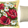 Needlepoint Pillow Kit "Poppies and Daisies"