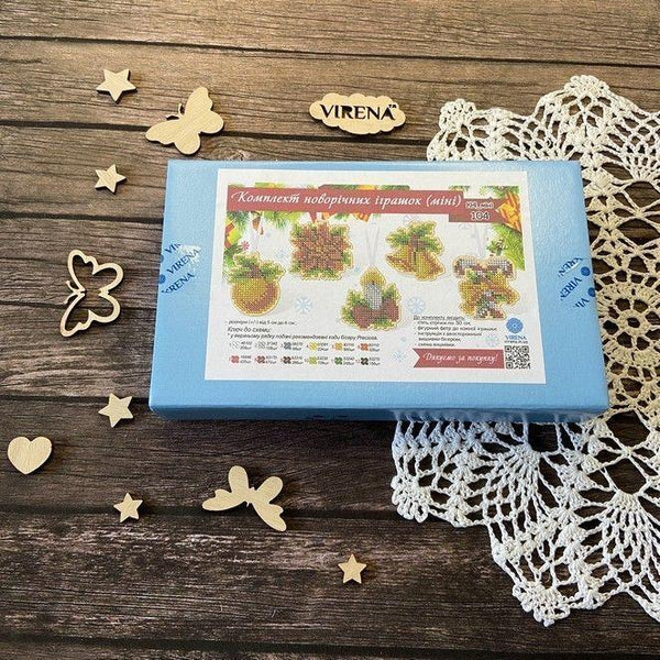 Christmas Bead Embroidery Kit Christmas toys Set 5 pcs Christmas tree toys