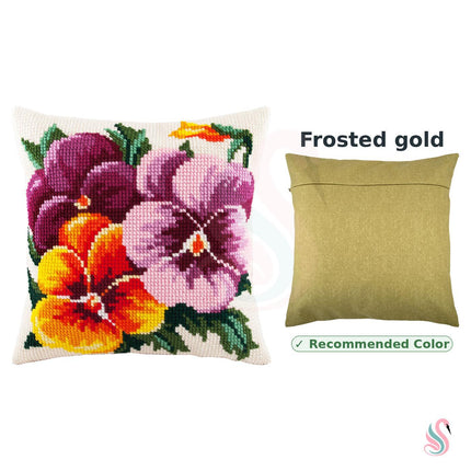 Cross Stitch Pillow Kit "Pansies"