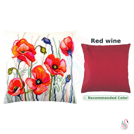 Needlepoint Pillow Kit "Poppy Field"
