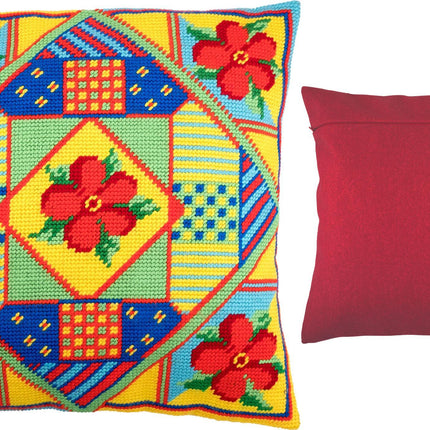 Needlepoint Pillow Kit "Flowers"