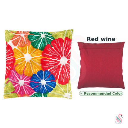 Cross Stitch Pillow Kit "Rainbow of Flowers"