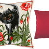 Needlepoint Pillow Kit "A Cat in Poppies"