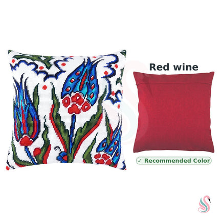 Needlepoint Pillow Kit "Turkish Tulips"