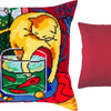 Needlepoint Pillow Kit "Cat with Fish"