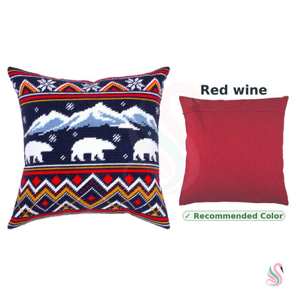 Needlepoint Pillow Kit "Winter Bears"