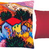 Cross Stitch Pillow Kit "Landscape with a House and an Employee"