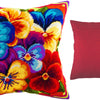 Needlepoint Pillow Kit "Rainbow of Violas"